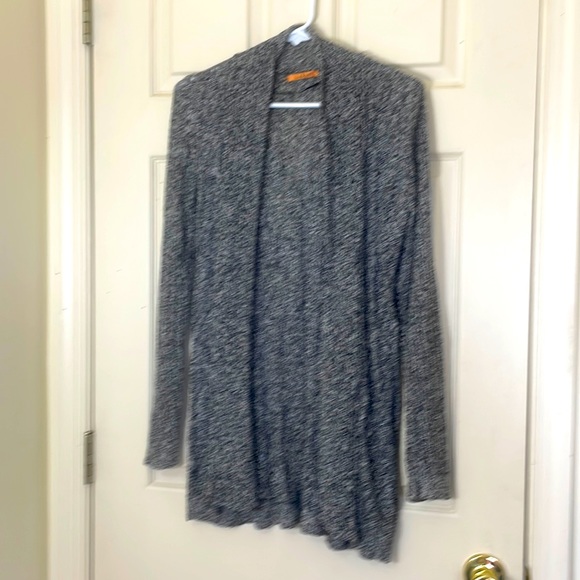 Diamond Pattern Gray Open Front Cardigan Size Large - Picture 1 of 8